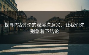 探寻P站讨论的深层次意义：让我们先别急着下结论