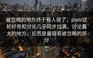 被忽略的地方终于有人提了，pixiv这轮好奇和讨论几乎同步拉满，讨论最大的地方，反而是最容易被忽略的部分