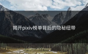揭开pixiv榜单背后的隐秘纽带