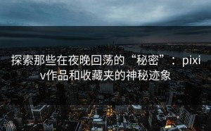 探索那些在夜晚回荡的“秘密”：pixiv作品和收藏夹的神秘迹象