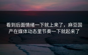 看到后面情绪一下就上来了，麻豆国产在媒体动态里节奏一下就起来了