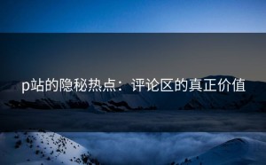 p站的隐秘热点：评论区的真正价值