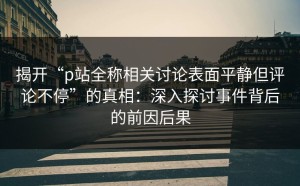 揭开“p站全称相关讨论表面平静但评论不停”的真相：深入探讨事件背后的前因后果