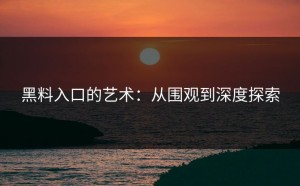 黑料入口的艺术：从围观到深度探索