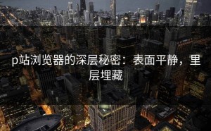 p站浏览器的深层秘密：表面平静，里层埋藏