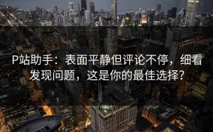 P站助手：表面平静但评论不停，细看发现问题，这是你的最佳选择？