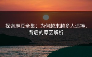 探索麻豆全集：为何越来越多人追捧，背后的原因解析
