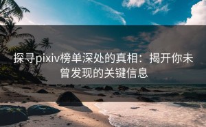 探寻pixiv榜单深处的真相：揭开你未曾发现的关键信息