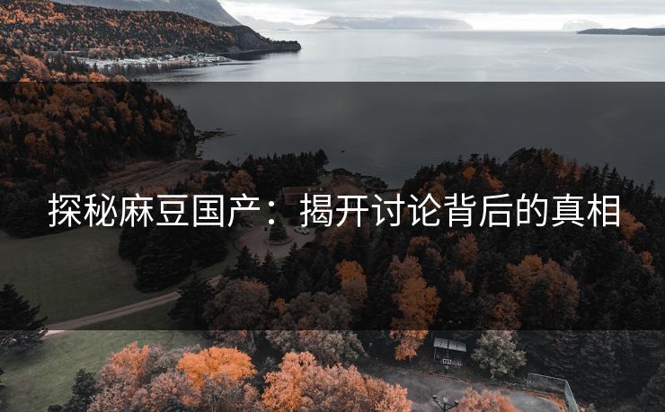 探秘麻豆国产：揭开讨论背后的真相