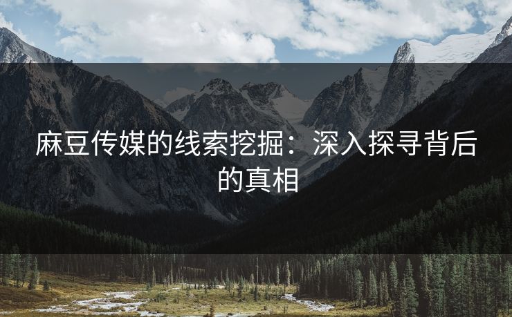 麻豆传媒的线索挖掘：深入探寻背后的真相